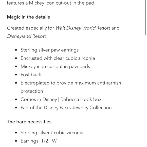 Rebecca Hook Disney Paw Print Earrings - Picture 6 of 6